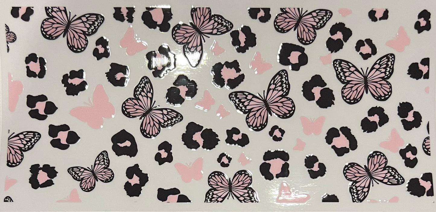Pink butterflies and cheetah