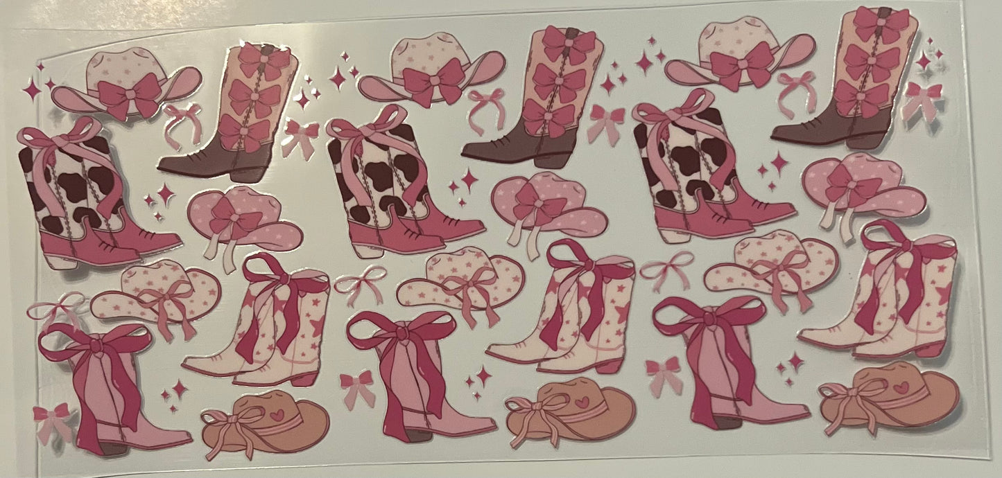 Pink Cowboy boots and Hat
