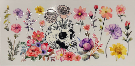 Skull and Flowers