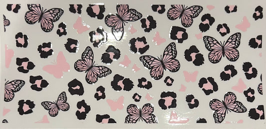 Pink butterflies and cheetah