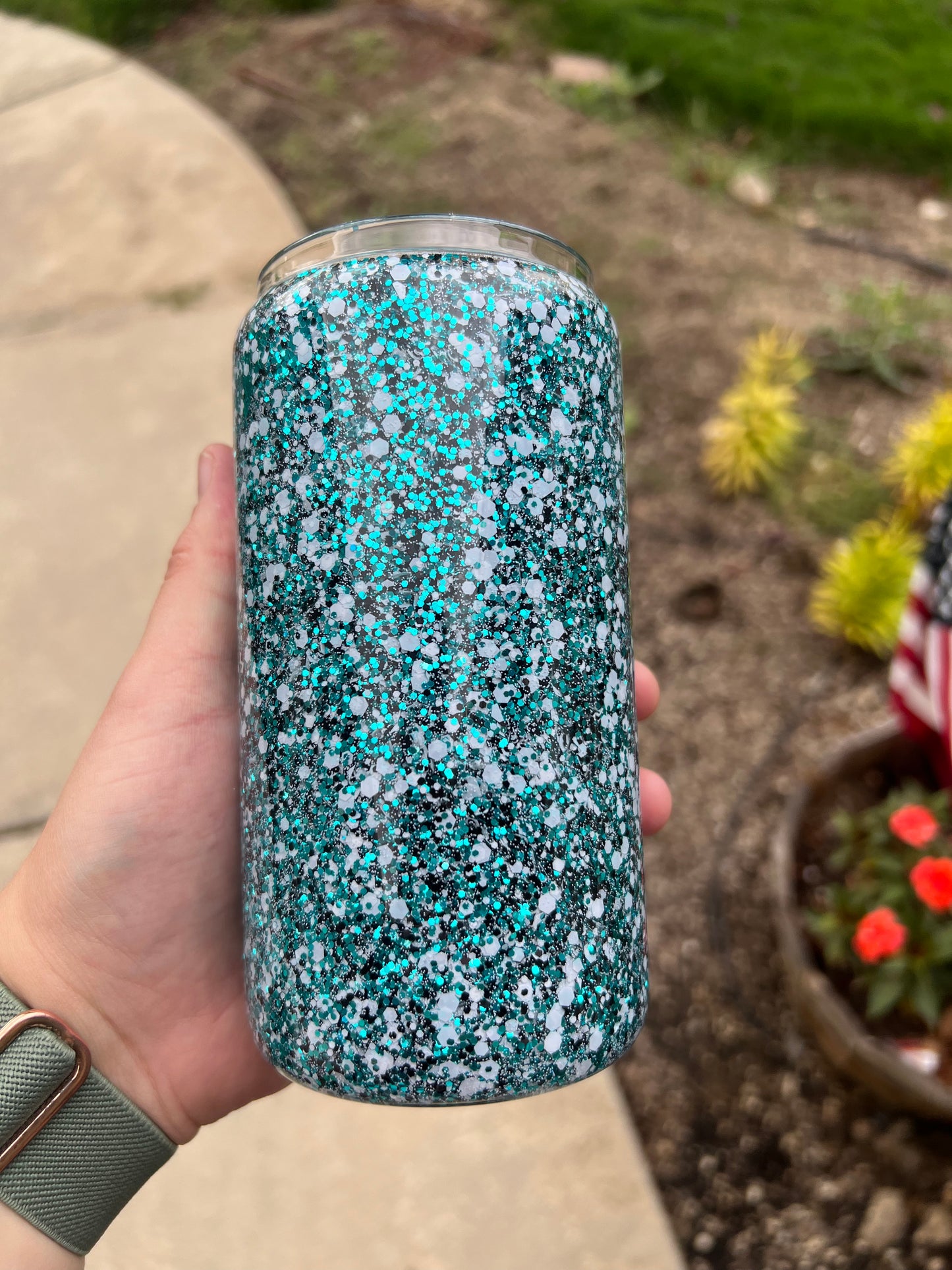 16oz Glitter Cups